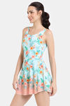Zelocity Elastane Blended Slip-On Swimdress with Removable Pads - Mock Orange — thumbnail 2